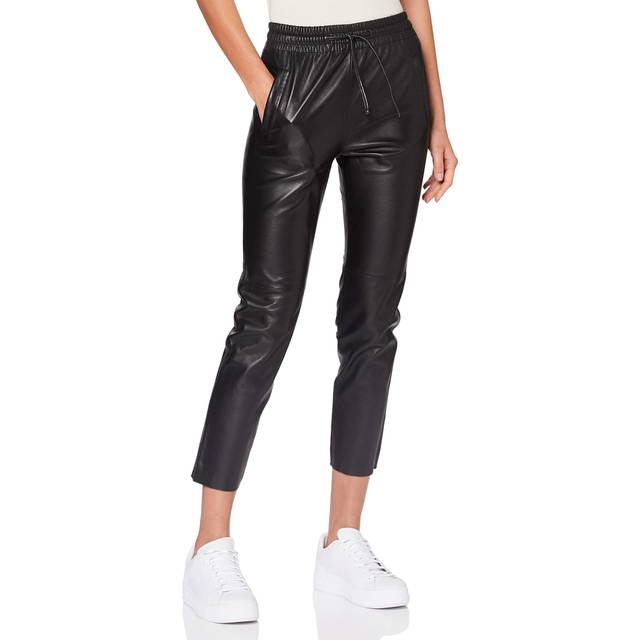 OAKWOOD Gift Black Leather Drawstring Trousers  Size: M, Colour: Black Leather