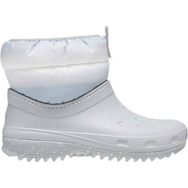 Crocs Women's Classic Neo Puff Shorty Boot W Snow  Light Grey White  7