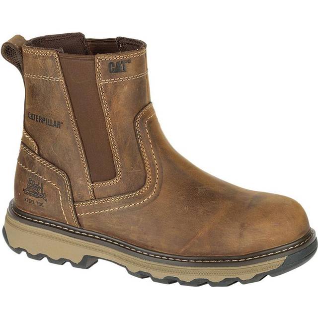 Caterpillar Safety Pelton Leather Boots Mens - Beige - Size UK 6