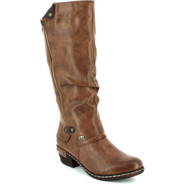 Rieker Sierra Womens Knee High Boots Colour: Tan, Size: 4/37