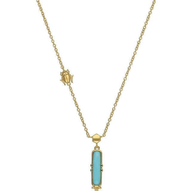 ECFEW™ Turquoise Talisman Necklace in Gold Plated Sterling Silver