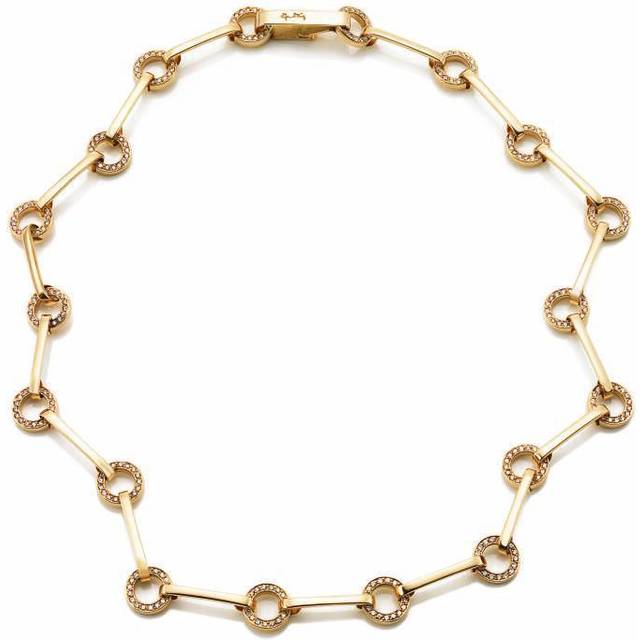 Ring Chain & Stars Halsband Vitguld