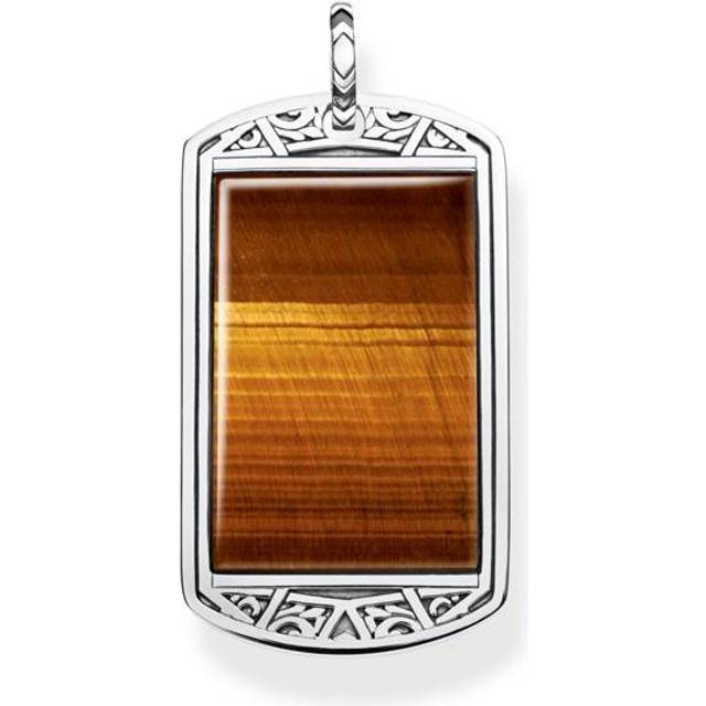 Thomas Sabo Pendant dog tag tiger&#x2018;s eye brown PE838-826-2 - brown/silver-coloured - one size