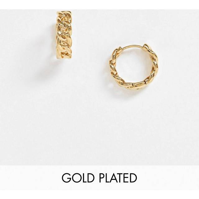 Orelia Chain Huggie Hoop Earrings, Pale Gold