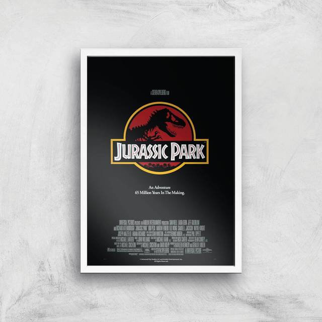 Jurassic Park Giclee Art Print - A2 - White Frame