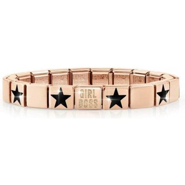 Nomination Glam Rose Girl Boss & Black Stars Complete Bracelet 239107/20 - Rose Gold