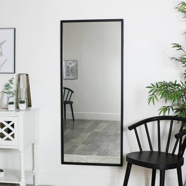 Large Black Rectangle Wall Mirror 60cm x 140cm Material: Mirrors