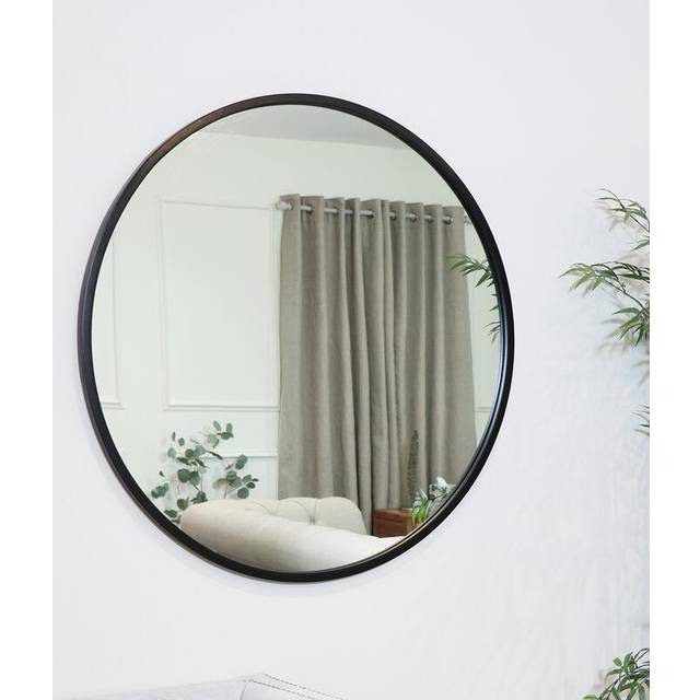 Large Round Black Mirror 100cm x 100cm Material: Mirrors