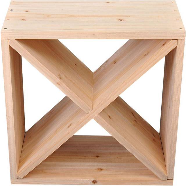 24 Bottle Wine Rack - Beige (50cm H X 50cm W X 26cm D)