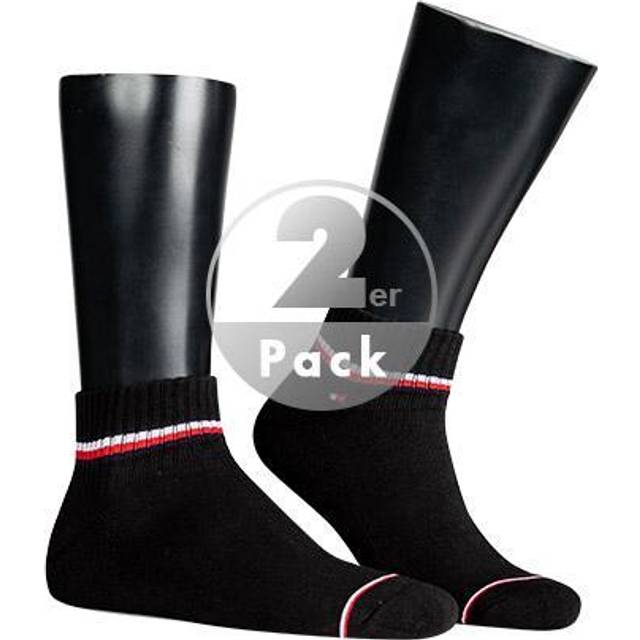 Tommy Hilfiger 2-Pack Iconic Quarter Socks - Black