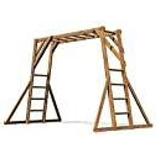 Dunster House Kids Wooden Monkey Bars With Pressure Treated Timber Wooden Climbing Frame Uk - One Size
