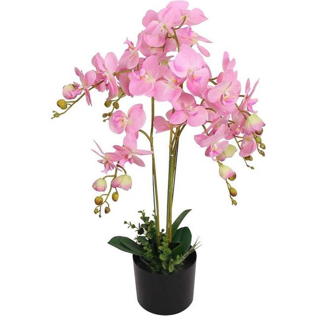 vidaXL Artificial Orchid Plant with Pot 75 cm White