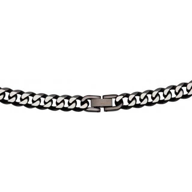 Unique Stainless Steel Black IP Plated Curb Necklace LAK-156/50CM