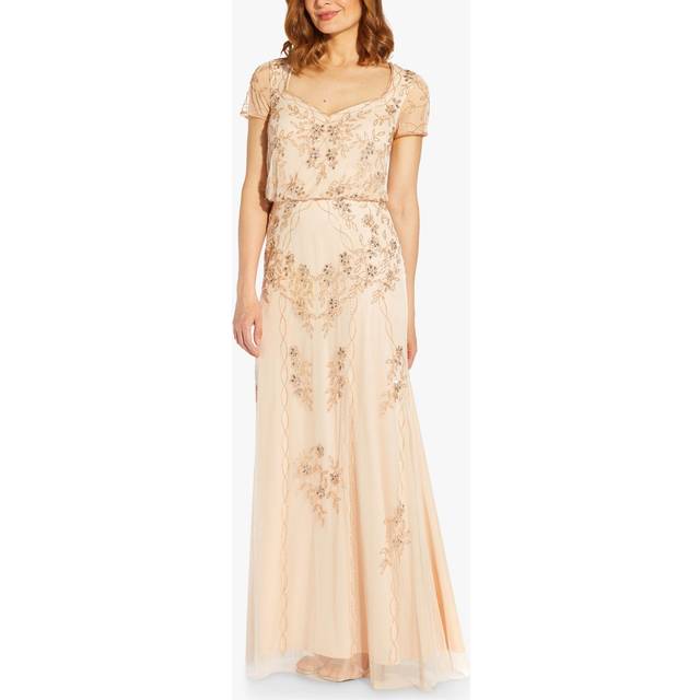 Adrianna Papell Beaded Blouson Dress, Navy