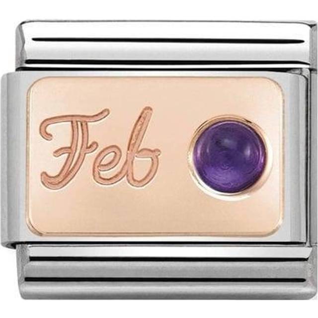 Nomination Classic Rose Gold February Amethyst Birthday &amp; Birthsto