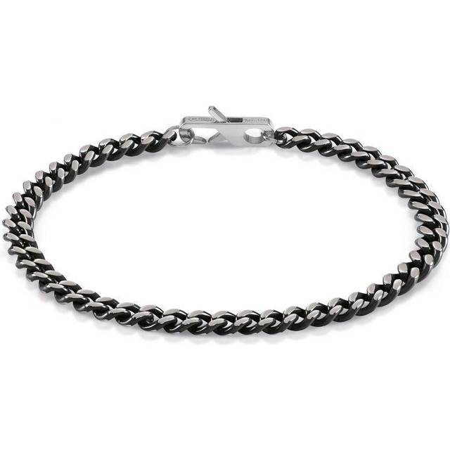 Mens Black Steel Chain Bracelet UMB01382STBKL