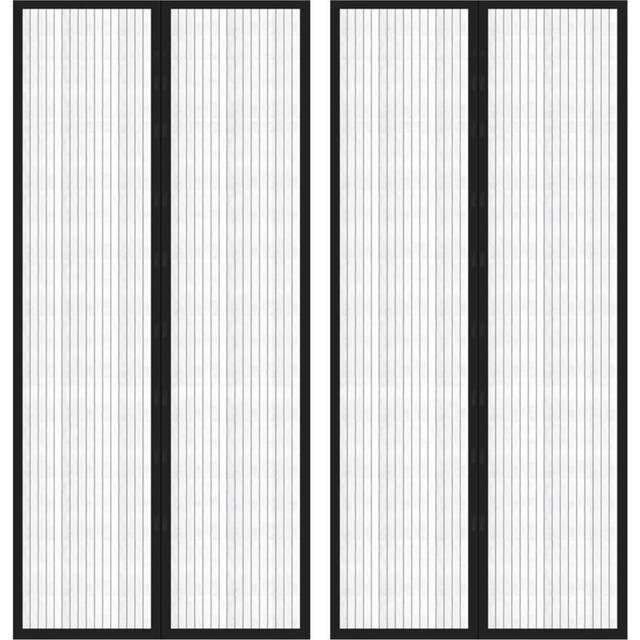 vidaXL Insect Door Curtains 2 pcs with Magnet Blocks Black 210x90 cm