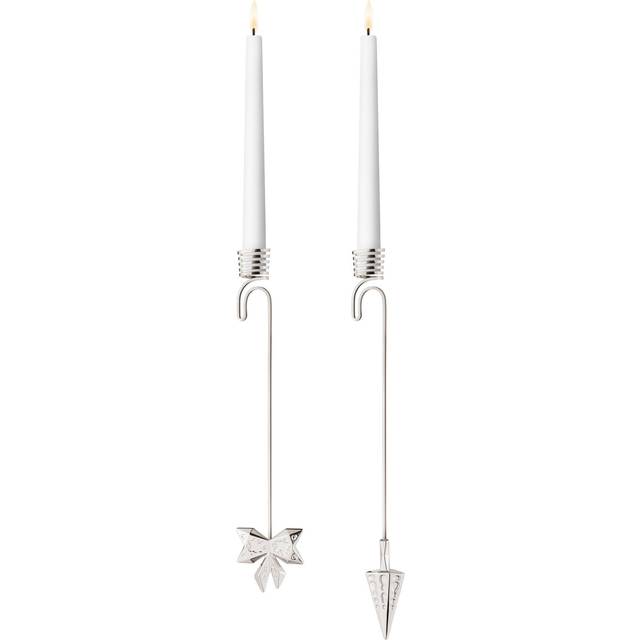 Georg Jensen Bow And Grommet Lysestage 23.1cm 2stk