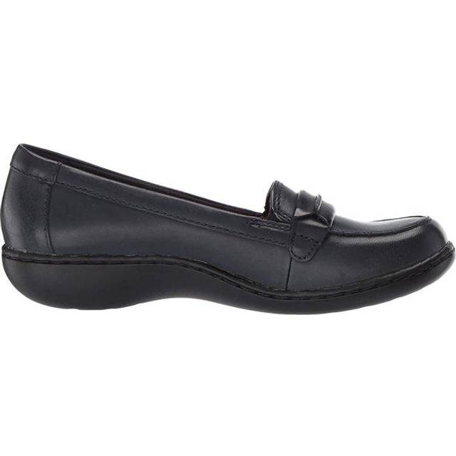 Clarks Ashland Lily 26138776 Womens Black Narrow Loafer Flats Shoes