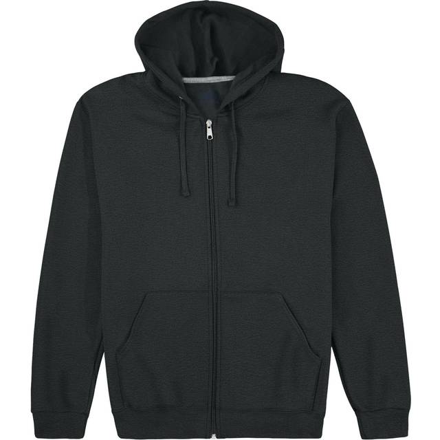Fruit of the Loom Eversoft Fleece Hoodies  Pullover  Moisture Wicking & Breathable  Sizes S-4x  Black Heather Full Zip  Medium