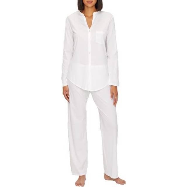 Cotton Deluxe Pajama Set - White - X-Small