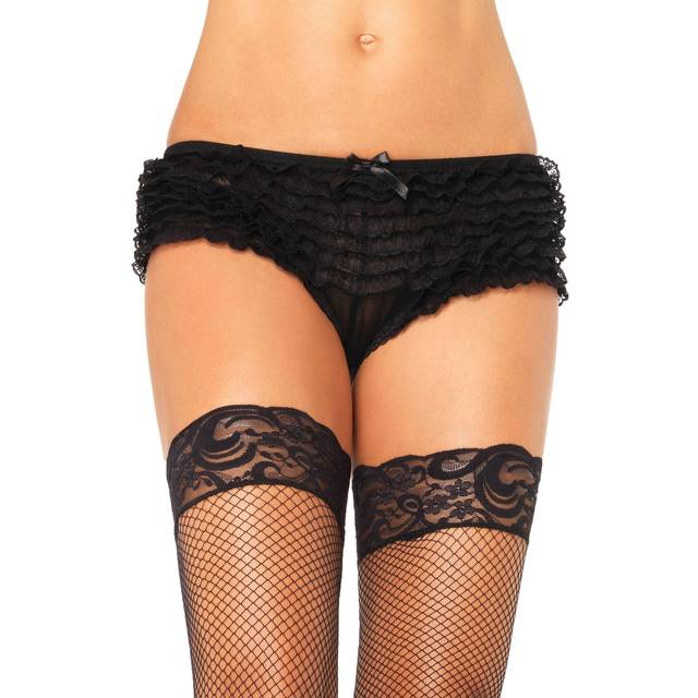 Sorte hotpants med flæser