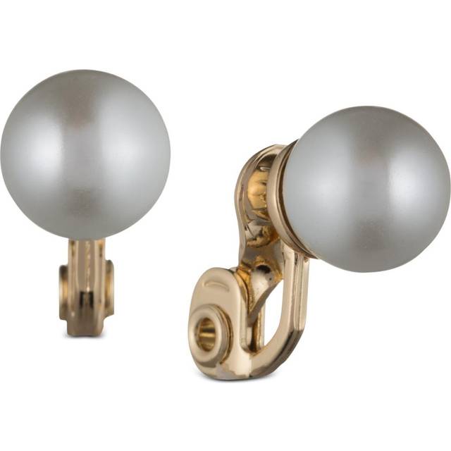 Anne Klein Women's 10MM Pearl Stud Clip On Earrings in Gold Tone size 0.4"