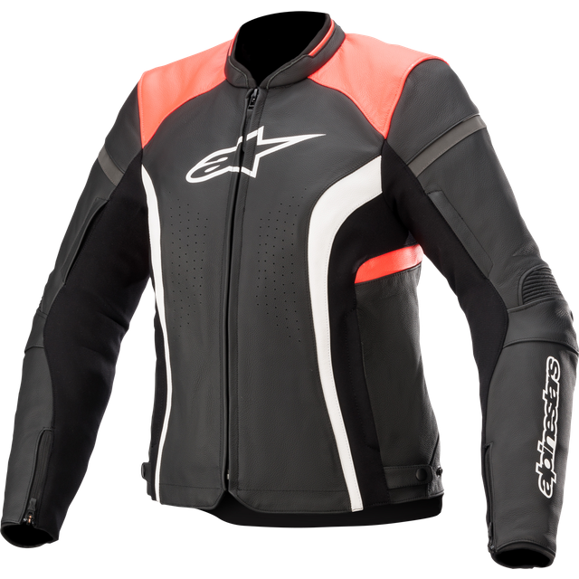 Alpinestars Stella Kira V2 Ladies Motorcycle Leather Jacket, black-orange, Size 46 for Women