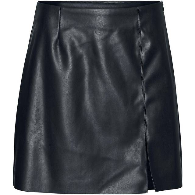 Noisy May Clara Penny PU Highwaist Slit Skirt