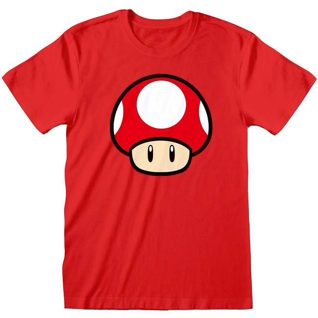Super Mario Unisex Vuxen Power Up Mushroom T-shirt L röd