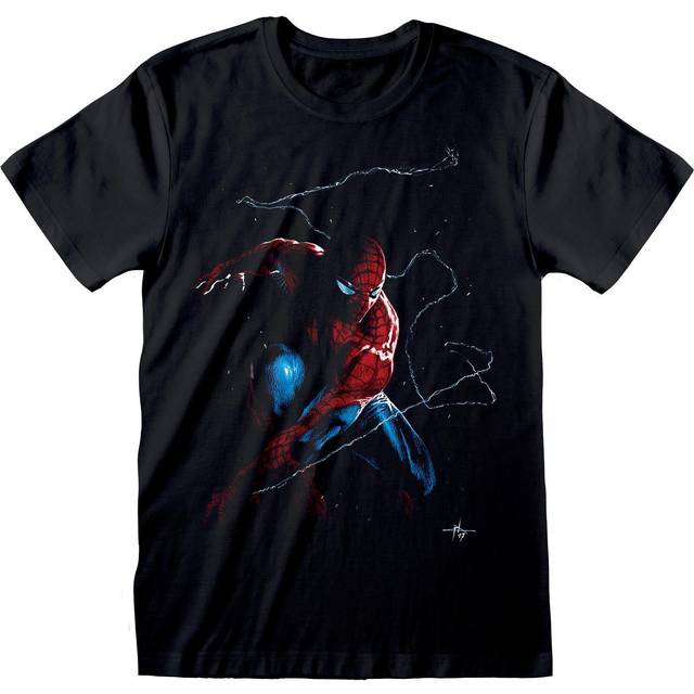(S, Black) Spider-Man Unisex Adult Spidey Art T-Shirt