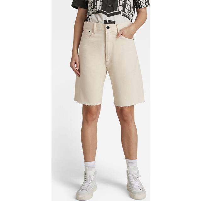 G Star Raw Womens G-Star RAW Type 89 Bermuda Shorts - Beige Cotton - Size 32 (Waist)