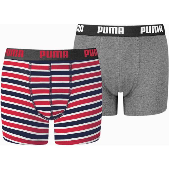 PUMA Boxershorts för pojkar (förpackning med 2), Rött band, 128