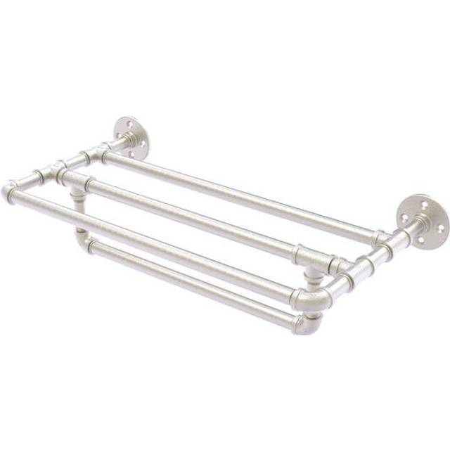 Allied Brass P-240-36-TSTB Pipeline Collection 36 Inch Wall Mounted Bar Towel Shelf  Satin Nickel