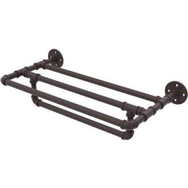 "Allied Brass P-240-36-TSTB Pipeline Collection 36 Inch Wall Mounted Bar Towel Shelf  36""""""""  Oil Rubbed Bronze"