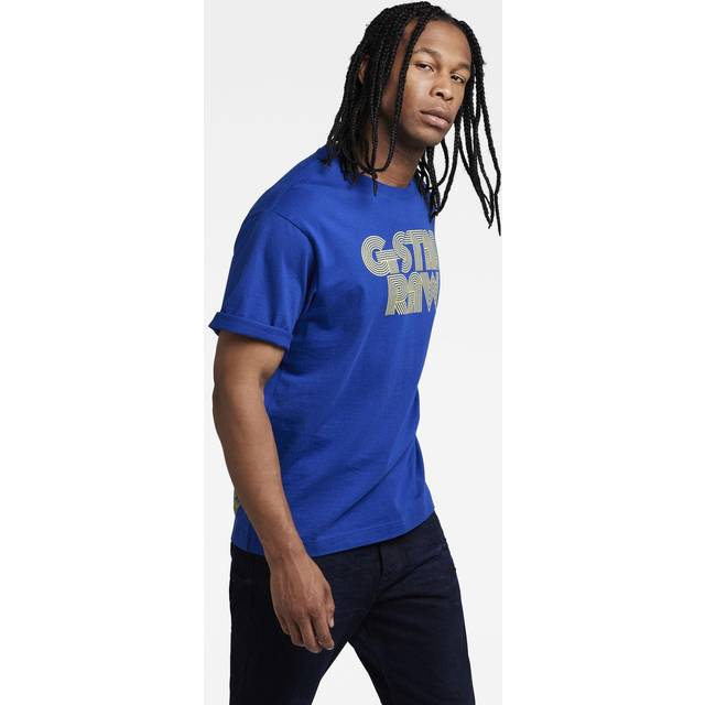 G-STAR RAW herr unisex disco boxy t-shirts, Blå (Hudson Blue D21686-c336-1855), S