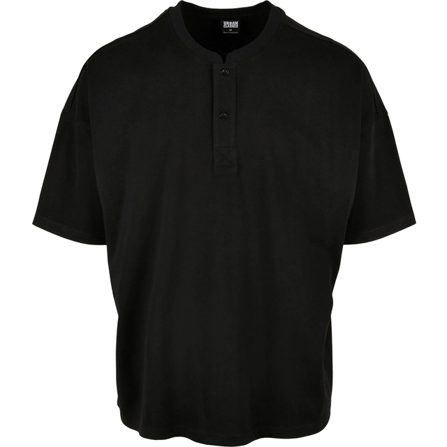 Urban classics t-shirt oversized henley tee black