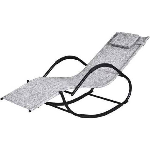 84A-120V70GY Outsunny Garden Rocking Chair Zero Gravity Lounge Chair