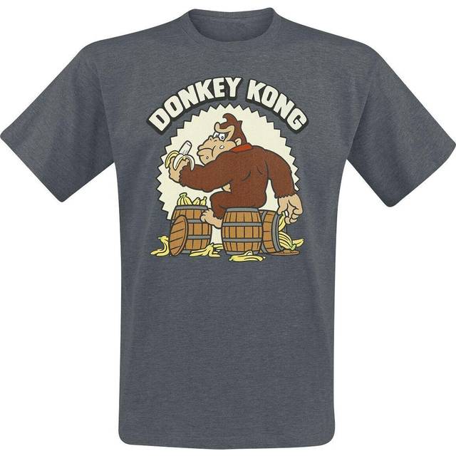 Nintendo - gaming T-shirt - Donkey Kong - S XXL - f&#xF6;r Herr - m&#xF6;rkt gr&#xE5;melerad