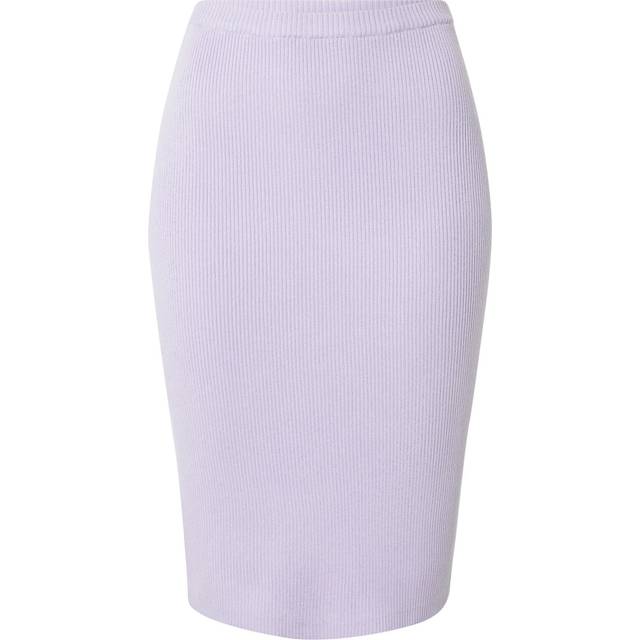 Urban Classics Dam ribbstickad midikjol, lila, S, lila, S