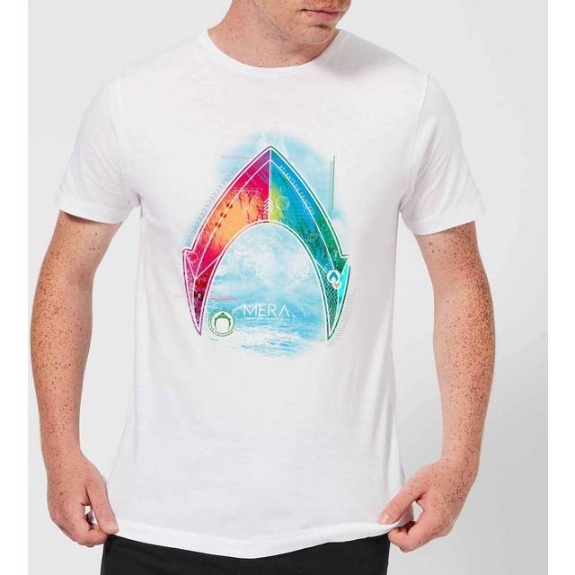 Aquaman Mera Beach Symbol Men's T-Shirt - White - 5XL