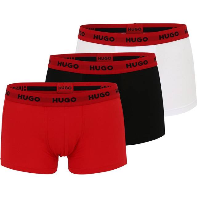 HUGO 3-pack Triplet Trunk - White/Red - Medium * Kampanj *