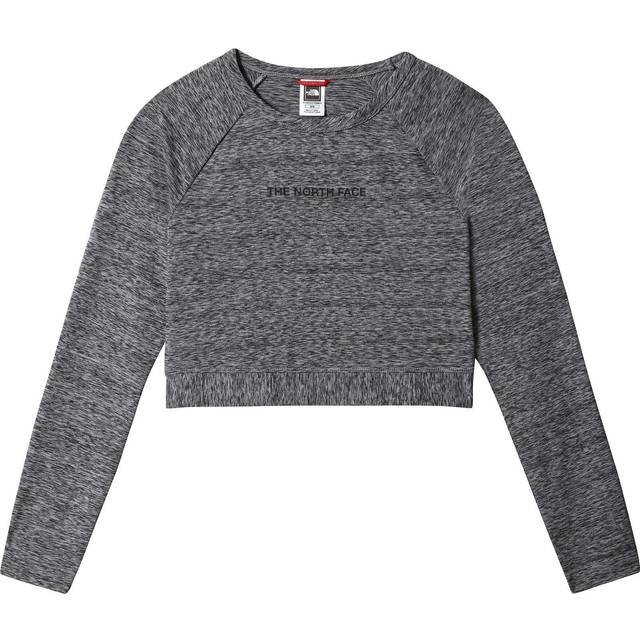 The North Face Stretchy Crop Long Sleeve T-Shirt - TNF White Heather - S