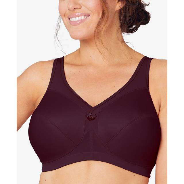 Glamorise Full Figure Plus Size MagicLift Active Wirefree Support Bra - Wine