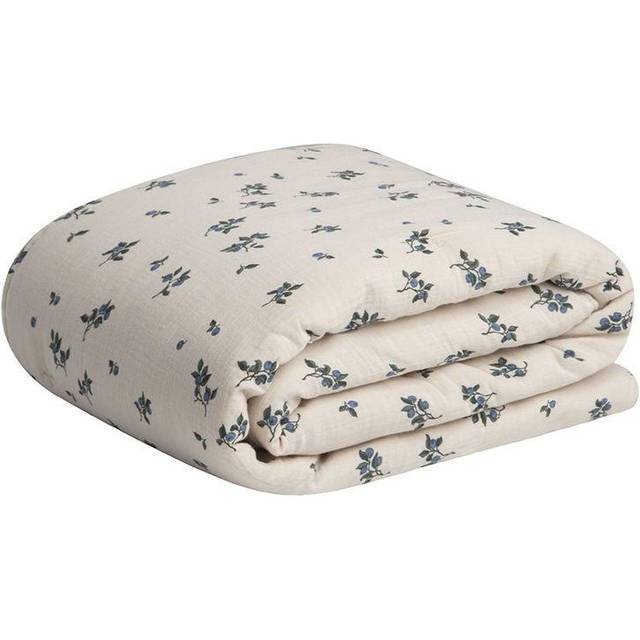 Garbo & Friends - Blueberry Muslin Vadderad Filt 100x140 Cm - Sand