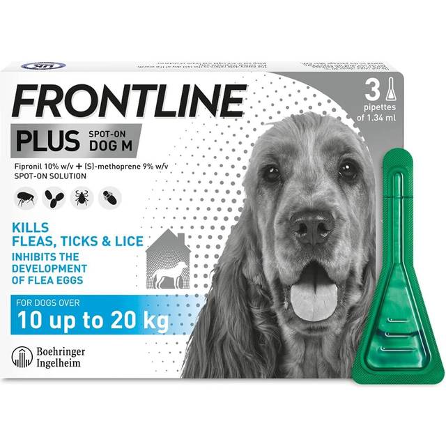 FRONTLINE® Plus Spot On for Dogs - M (10-20kg) - 3 pipettes x 1.34ml