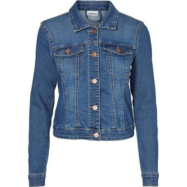 Noisy May - Debra Medium Blue Denim - Jeansjacke - Blau - XS - 73% Baumwolle 25% Polyester 2% Elastan,Denim