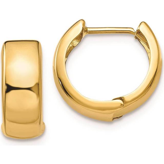 Quality Gold TL563 12 mm 14K Yellow Gold Hinged Hoop Earrings, Pair