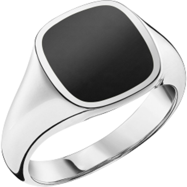 THOMAS SABO Onyx Signet Ring, Black/Silver