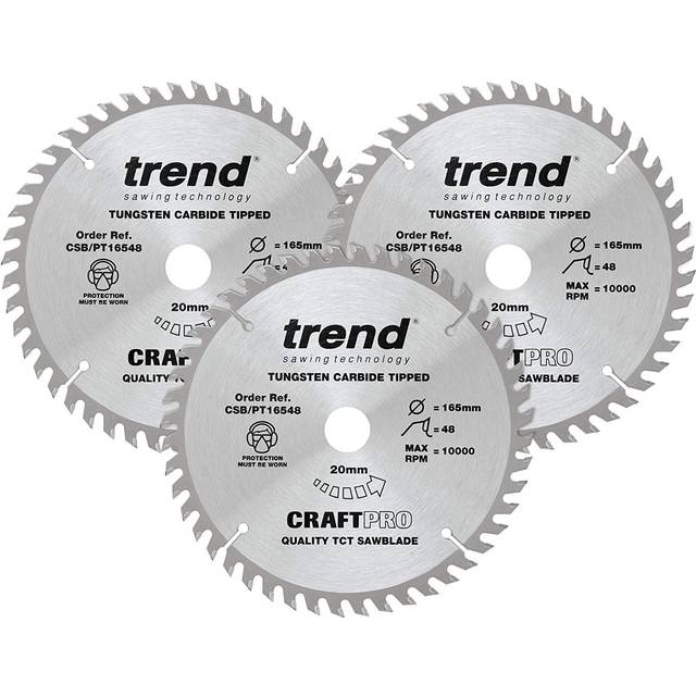 Trend CSB/PT165/3PK 165mm Saw Blade Triple Pack